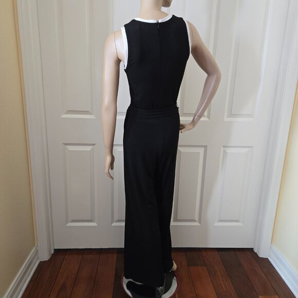 Ralph Lauren Wide Leg Belted Jumpsuit SZ S Black - Picture 5 of 10